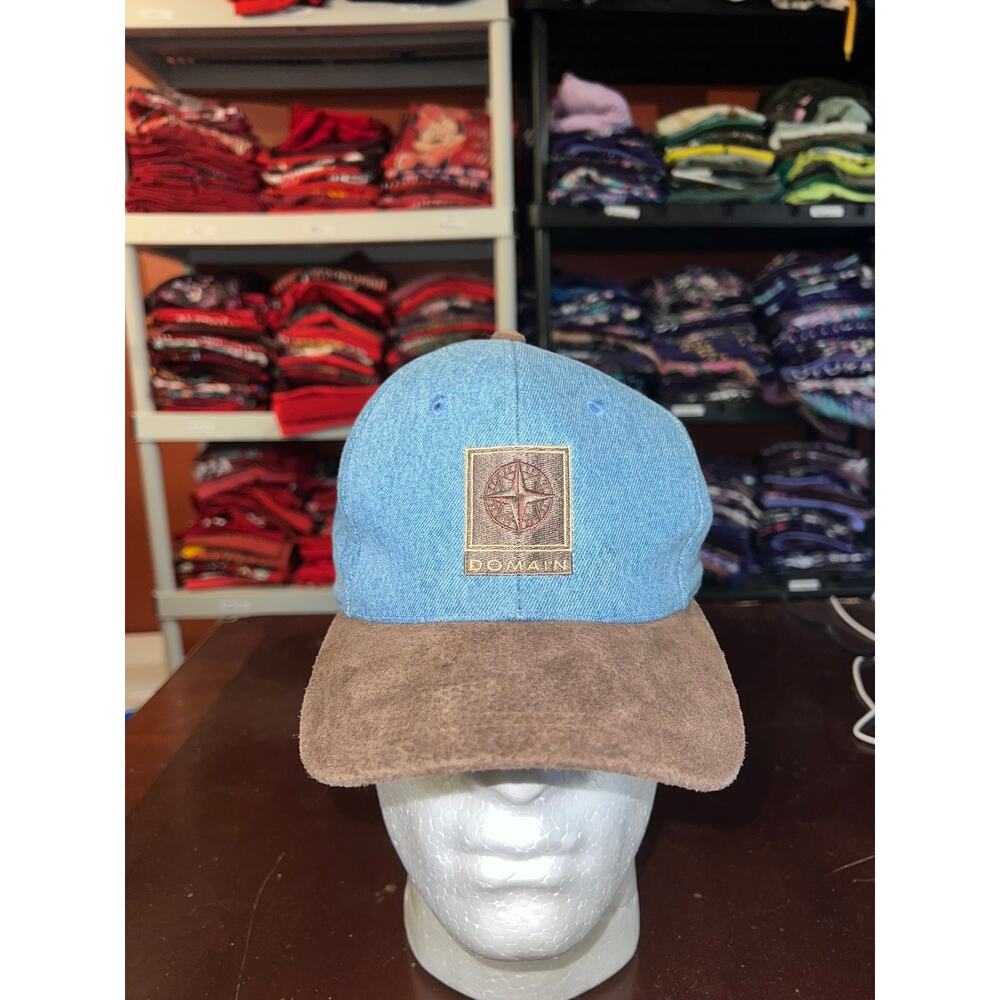 Vintage Mary Kay Hat Domain Cologne Denim Blue Cap Headwear Blue Brown OS